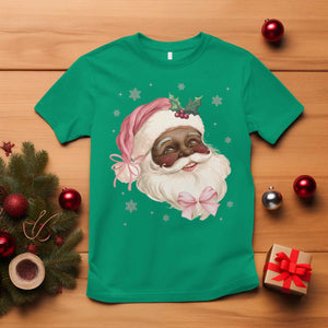 Christmas Coquette Pink Black Santa Bow T Shirt TS11 Irish Green Print Your Wear