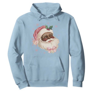 Christmas Coquette Pink Black Santa Bow Hoodie TS11 Light Blue Print Your Wear