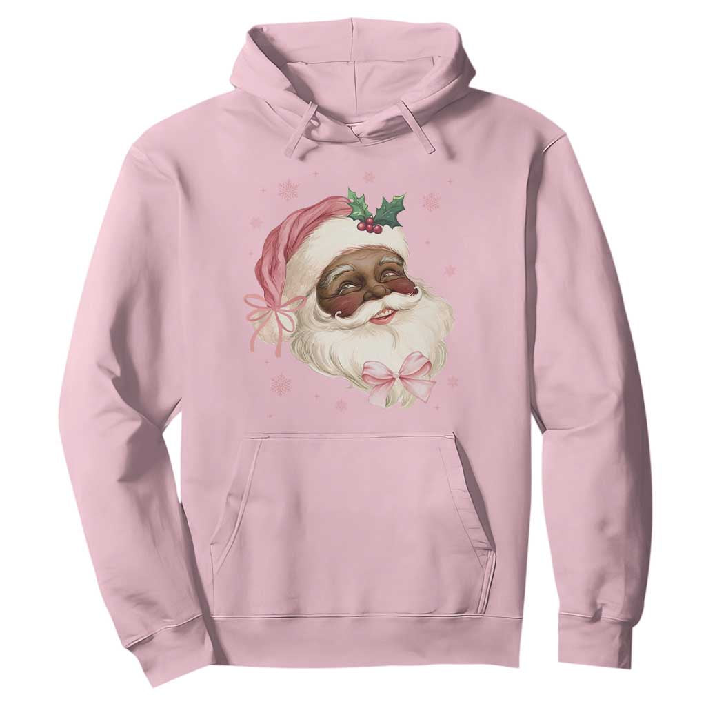 Christmas Coquette Pink Black Santa Bow Hoodie TS11 Light Pink Print Your Wear