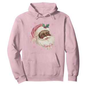 Christmas Coquette Pink Black Santa Bow Hoodie TS11 Light Pink Print Your Wear