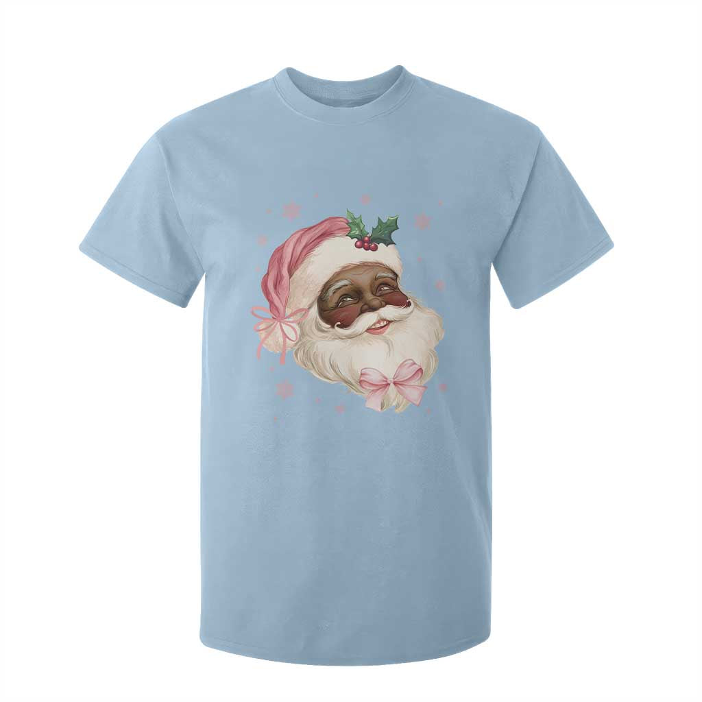 Christmas Coquette Pink Black Santa Bow T Shirt For Kid TS11 Light Blue Print Your Wear