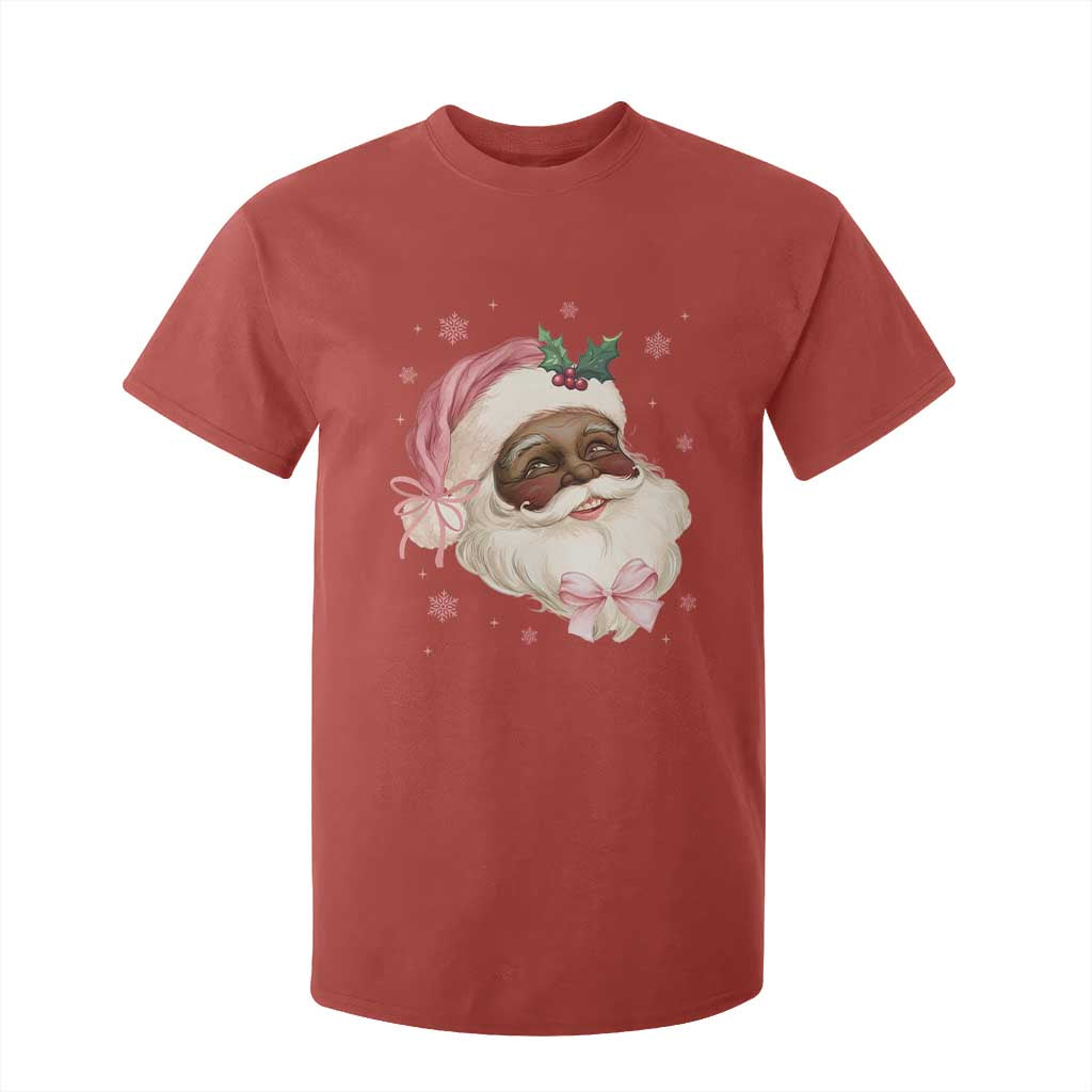 Christmas Coquette Pink Black Santa Bow T Shirt For Kid TS11 Red Print Your Wear