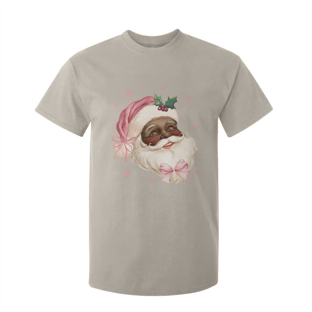 Christmas Coquette Pink Black Santa Bow T Shirt For Kid TS11 Sand Print Your Wear