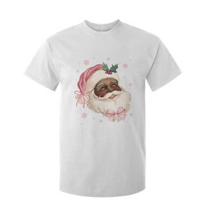 Christmas Coquette Pink Black Santa Bow T Shirt For Kid TS11 White Print Your Wear