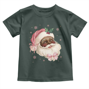 Christmas Coquette Pink Black Santa Bow Toddler T Shirt TS11 Dark Forest Green Print Your Wear