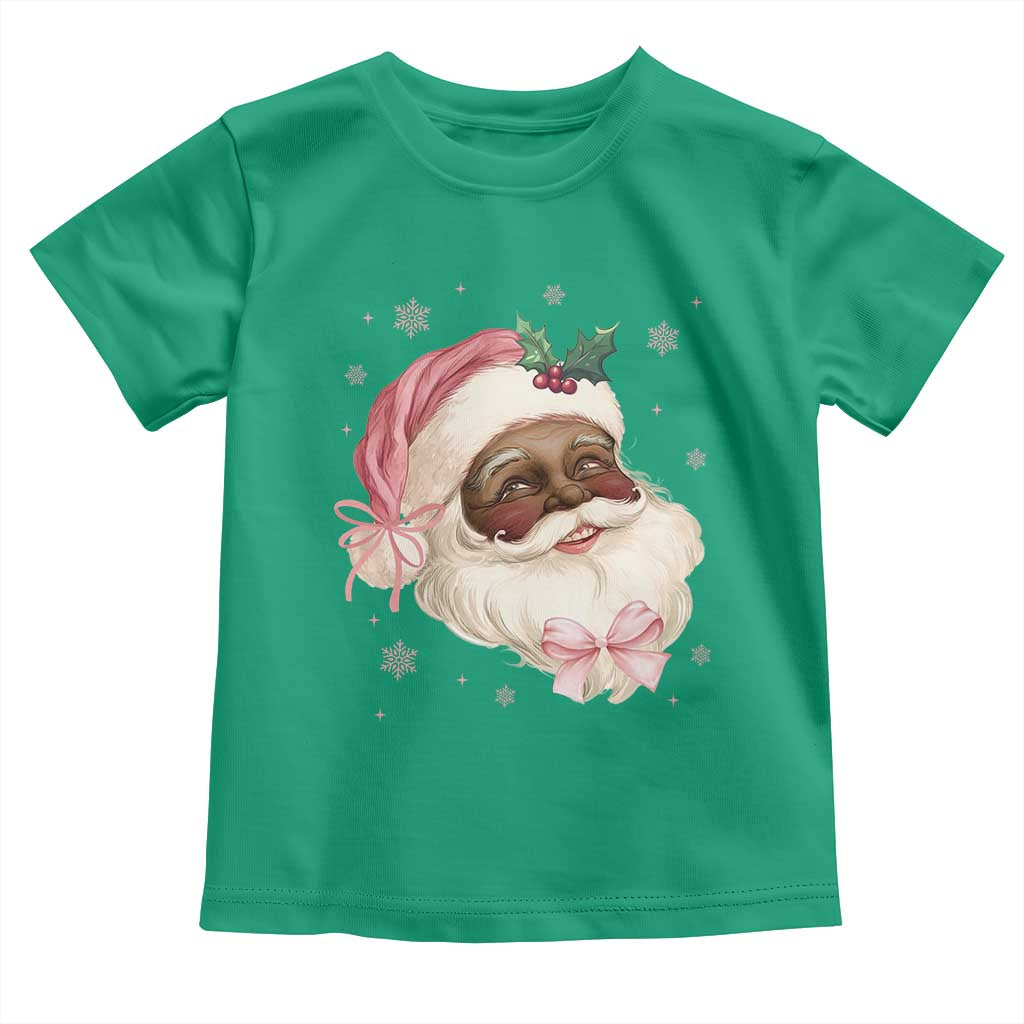 Christmas Coquette Pink Black Santa Bow Toddler T Shirt TS11 Irish Green Print Your Wear