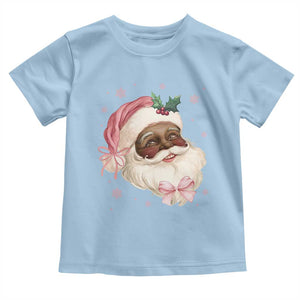 Christmas Coquette Pink Black Santa Bow Toddler T Shirt TS11 Light Blue Print Your Wear