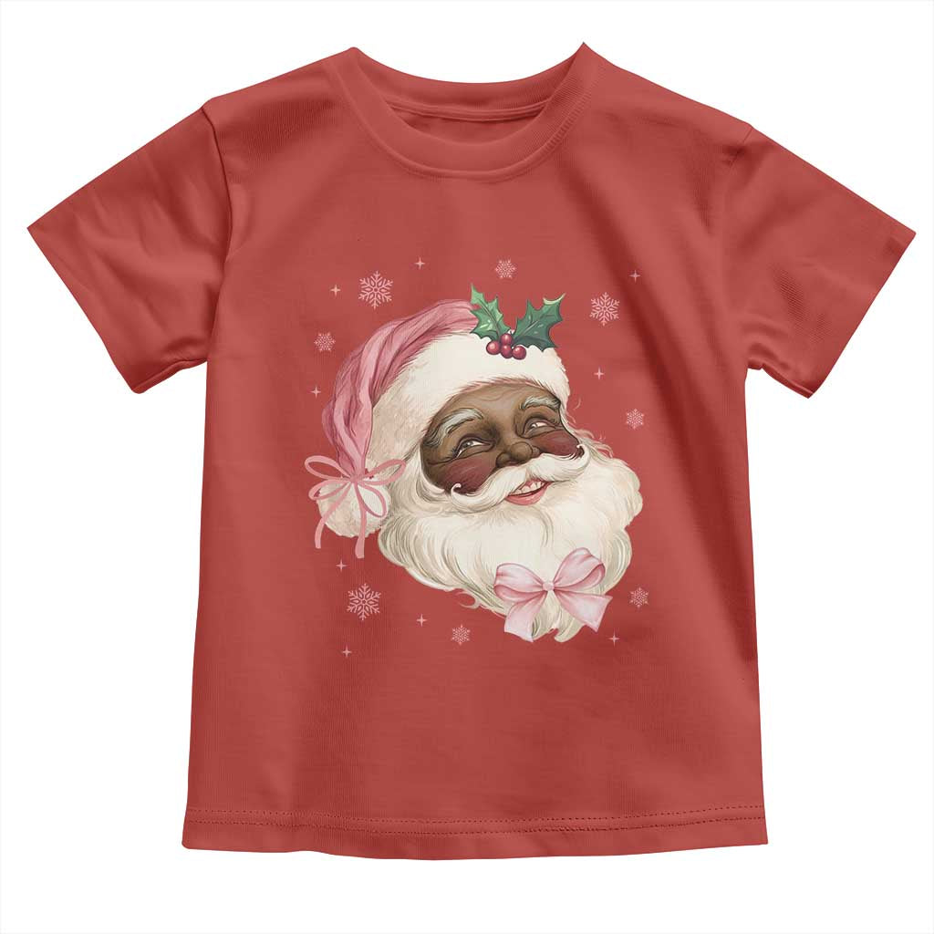 Christmas Coquette Pink Black Santa Bow Toddler T Shirt TS11 Red Print Your Wear