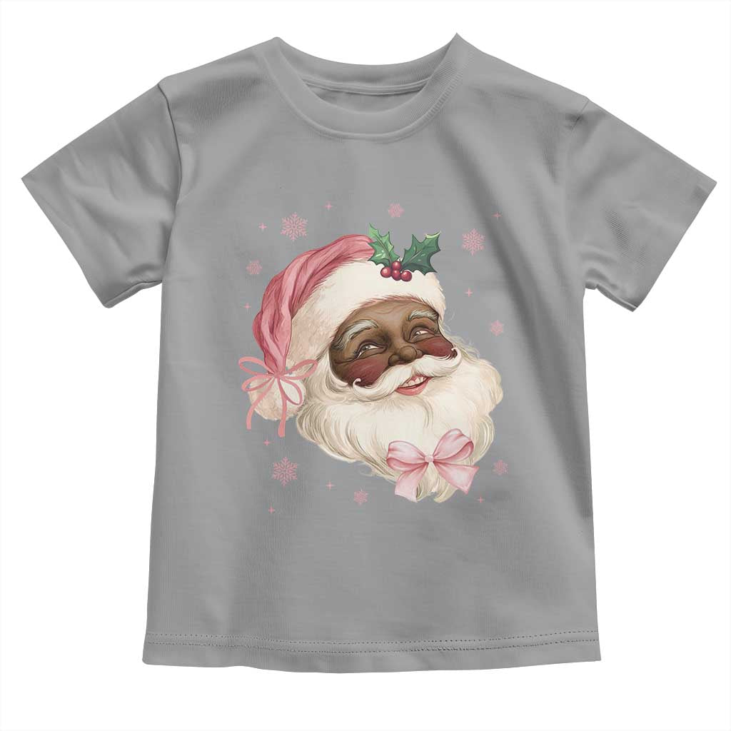 Christmas Coquette Pink Black Santa Bow Toddler T Shirt TS11 Sport Gray Print Your Wear