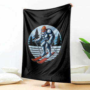Funny Skiing Bigfoot Ski Winter Sport Yeti Snowboarder Skier Throw Blanket TS11 Print Your Wear