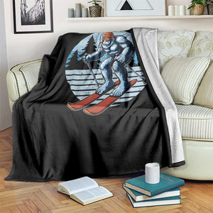 Funny Skiing Bigfoot Ski Winter Sport Yeti Snowboarder Skier Throw Blanket TS11 Print Your Wear