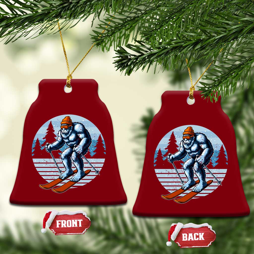 Funny Skiing Bigfoot Ski Winter Sport Yeti Snowboarder Skier Ceramic Ornament TS11 Print Your Wear