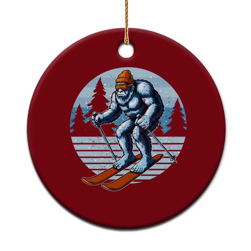 Funny Skiing Bigfoot Ski Winter Sport Yeti Snowboarder Skier Ceramic Ornament TS11 1pc Red Print Your Wear
