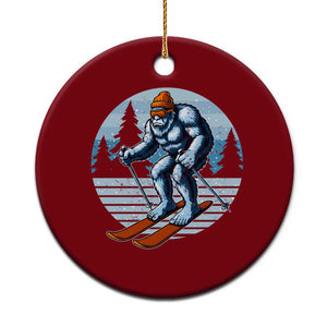 Funny Skiing Bigfoot Ski Winter Sport Yeti Snowboarder Skier Ceramic Ornament TS11 1pc Red Print Your Wear