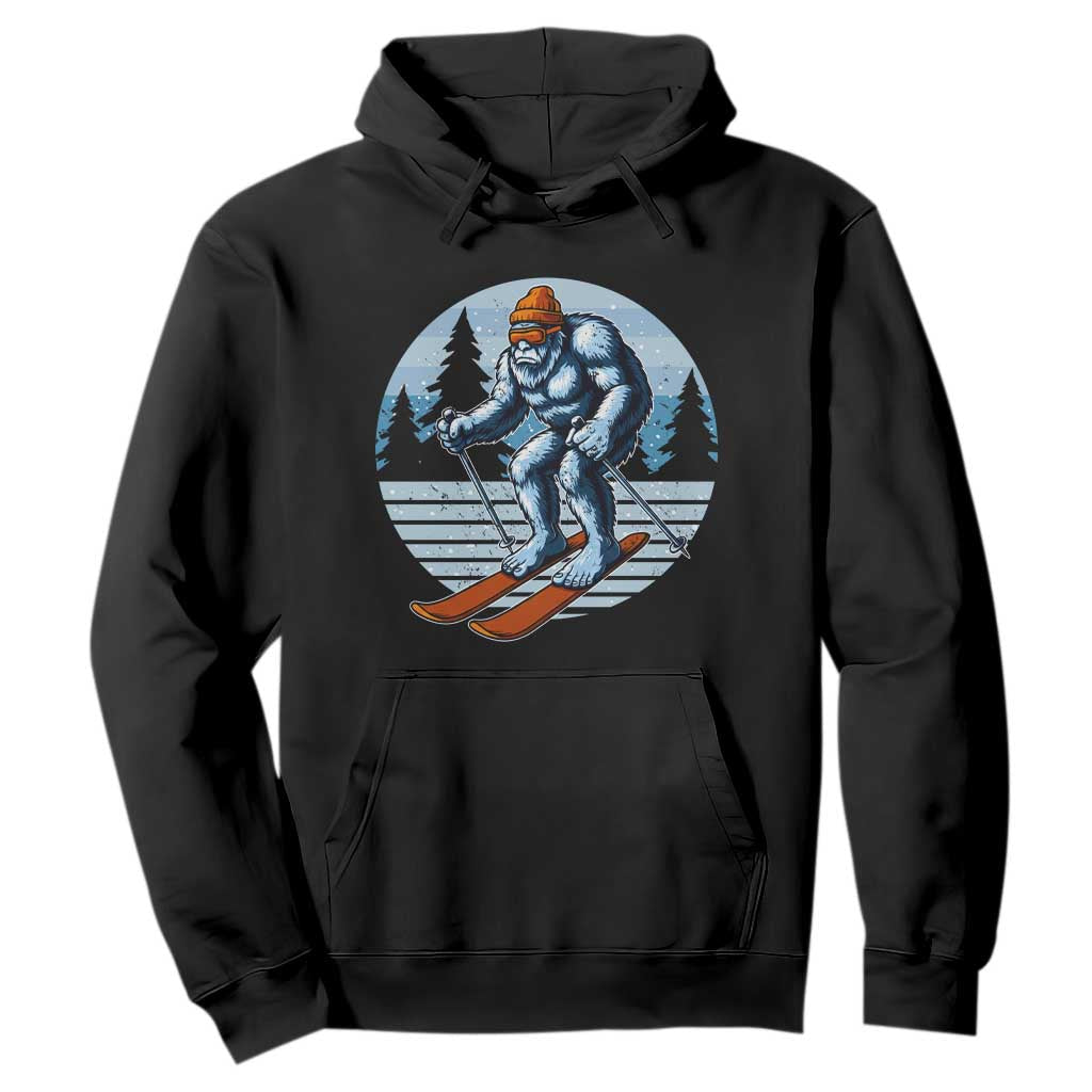 Funny Skiing Bigfoot Ski Winter Sport Yeti Snowboarder Skier Hoodie TS11 Black Print Your Wear