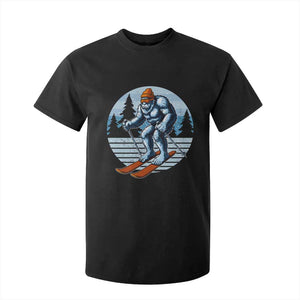 Funny Skiing Bigfoot Ski Winter Sport Yeti Snowboarder Skier T Shirt For Kid TS11 Black Print Your Wear