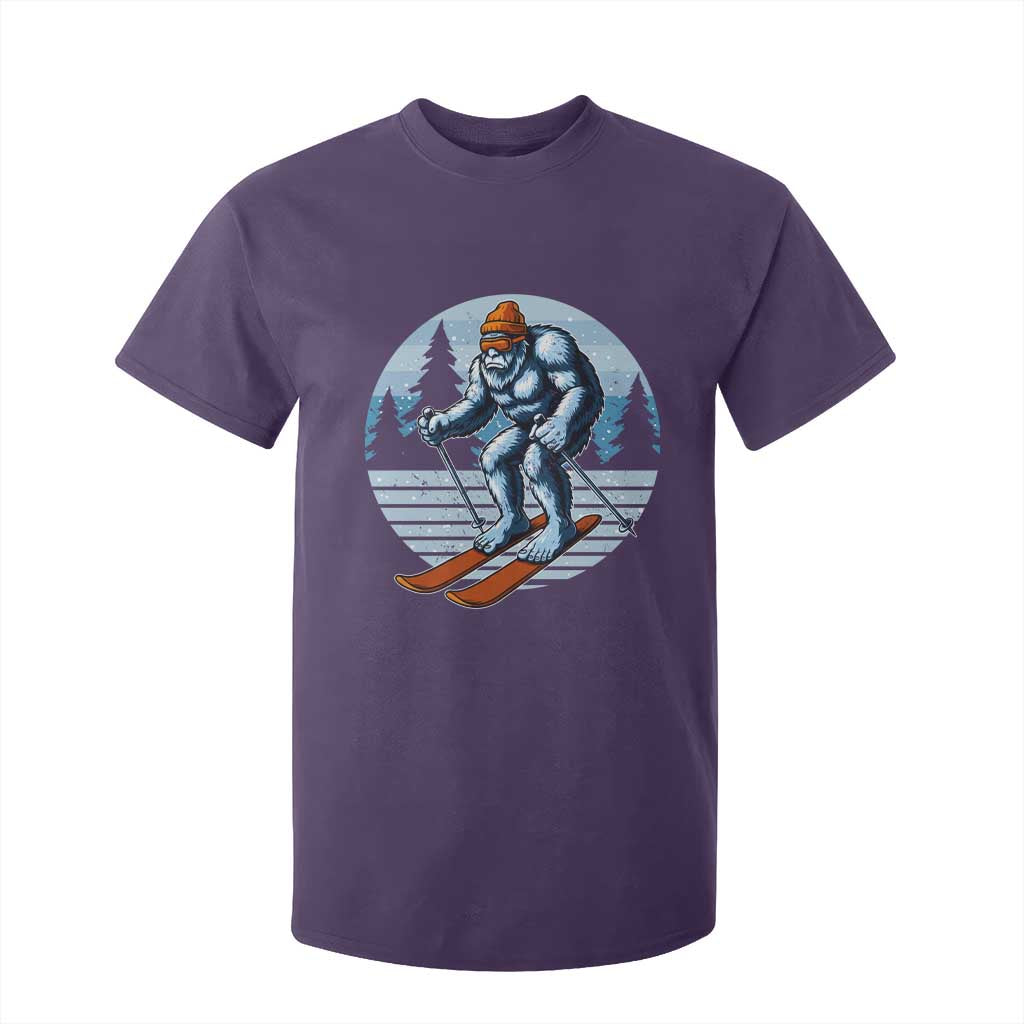 Funny Skiing Bigfoot Ski Winter Sport Yeti Snowboarder Skier T Shirt For Kid TS11 Purple Print Your Wear