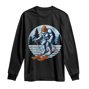 Funny Skiing Bigfoot Ski Winter Sport Yeti Snowboarder Skier Long Sleeve Shirt TS11 Black Print Your Wear