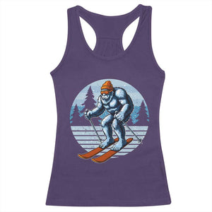 Funny Skiing Bigfoot Ski Winter Sport Yeti Snowboarder Skier Racerback Tank Top TS11 Purple Print Your Wear