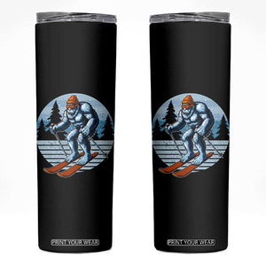 Funny Skiing Bigfoot Ski Winter Sport Yeti Snowboarder Skier Skinny Tumbler TS11 Black Print Your Wear