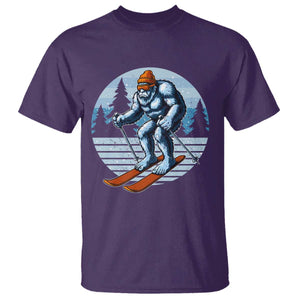 Funny Skiing Bigfoot Ski Winter Sport Yeti Snowboarder Skier T Shirt TS11 Purple Print Your Wear