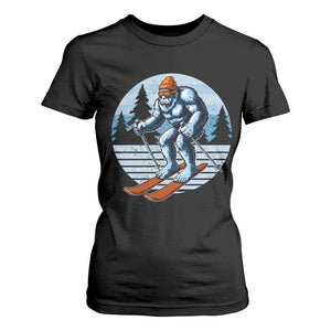 Funny Skiing Bigfoot Ski Winter Sport Yeti Snowboarder Skier T Shirt For Women TS11 Black Print Your Wear