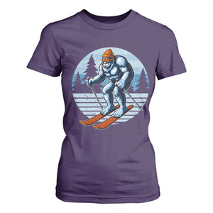Funny Skiing Bigfoot Ski Winter Sport Yeti Snowboarder Skier T Shirt For Women TS11 Purple Print Your Wear