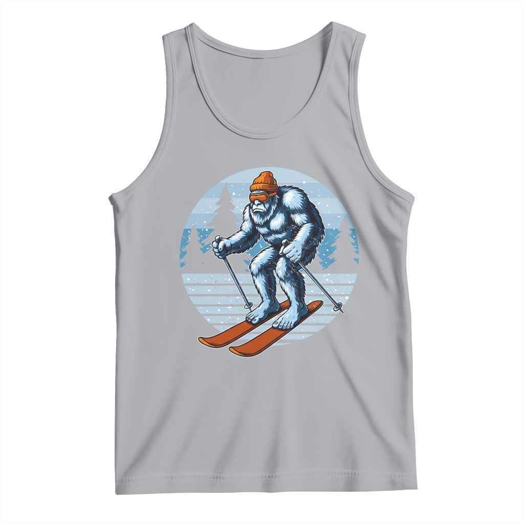 Funny Skiing Bigfoot Ski Winter Sport Yeti Snowboarder Skier Tank Top TS11 Athletic Heather Print Your Wear