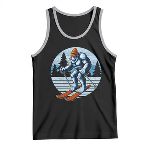 Funny Skiing Bigfoot Ski Winter Sport Yeti Snowboarder Skier Tank Top TS11 Black Athletic Heather Print Your Wear