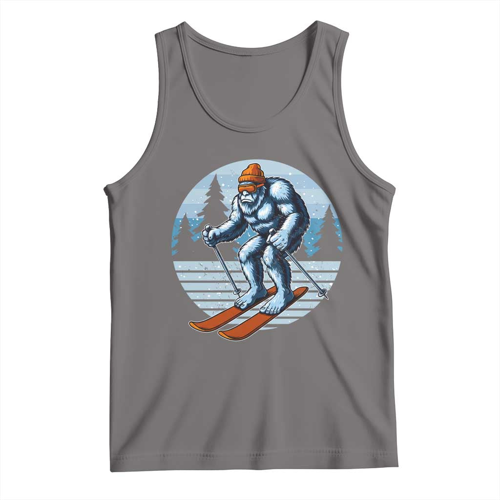 Funny Skiing Bigfoot Ski Winter Sport Yeti Snowboarder Skier Tank Top TS11 Deep Heather Print Your Wear