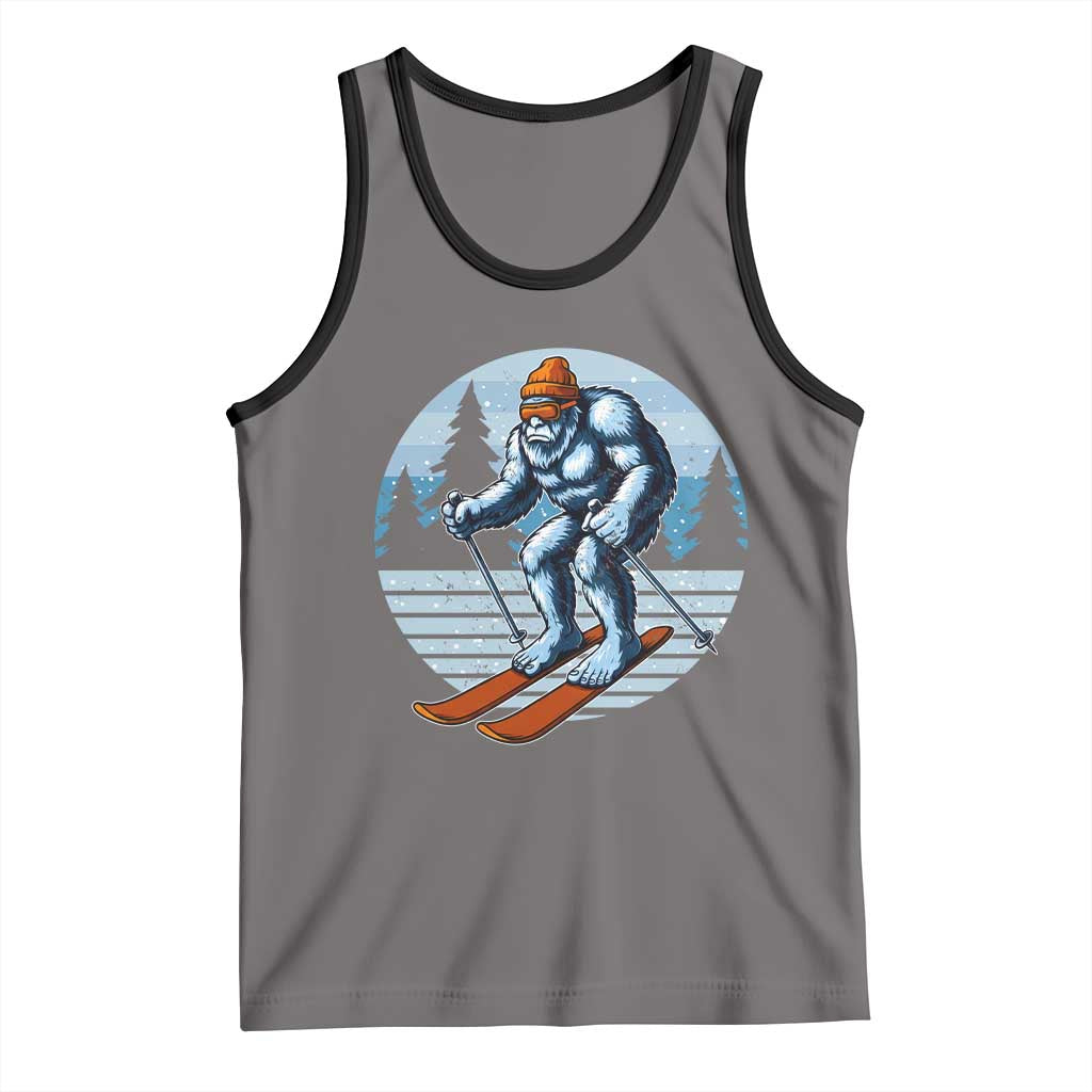 Funny Skiing Bigfoot Ski Winter Sport Yeti Snowboarder Skier Tank Top TS11 Deep Heather Black Print Your Wear