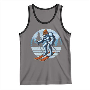 Funny Skiing Bigfoot Ski Winter Sport Yeti Snowboarder Skier Tank Top TS11 Deep Heather Black Print Your Wear