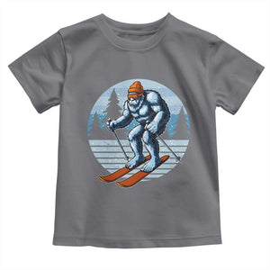 Funny Skiing Bigfoot Ski Winter Sport Yeti Snowboarder Skier Toddler T Shirt TS11 Charcoal Print Your Wear