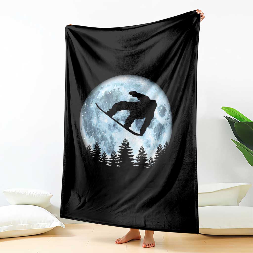 Snowboard Moon Snowboarding Winter Sports Throw Blanket TS11 Print Your Wear