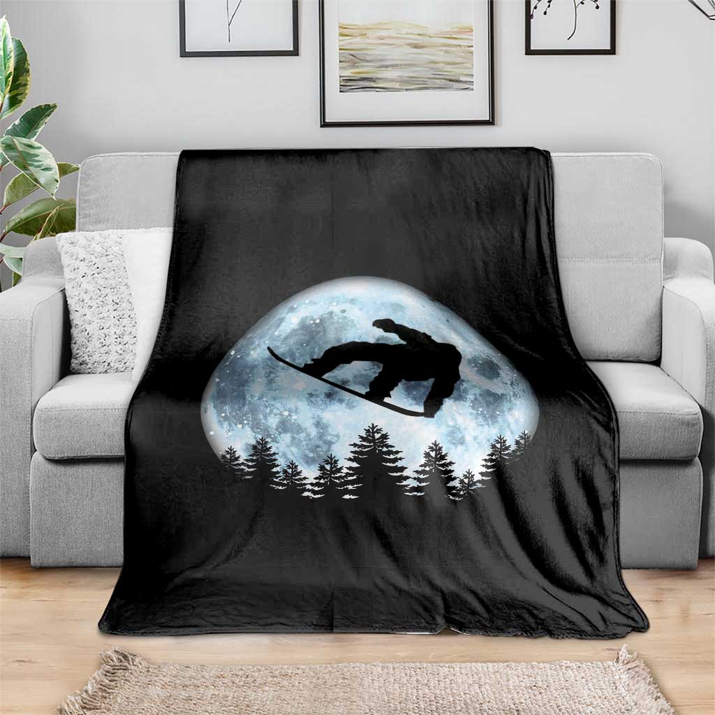 Snowboard Moon Snowboarding Winter Sports Throw Blanket TS11 Print Your Wear