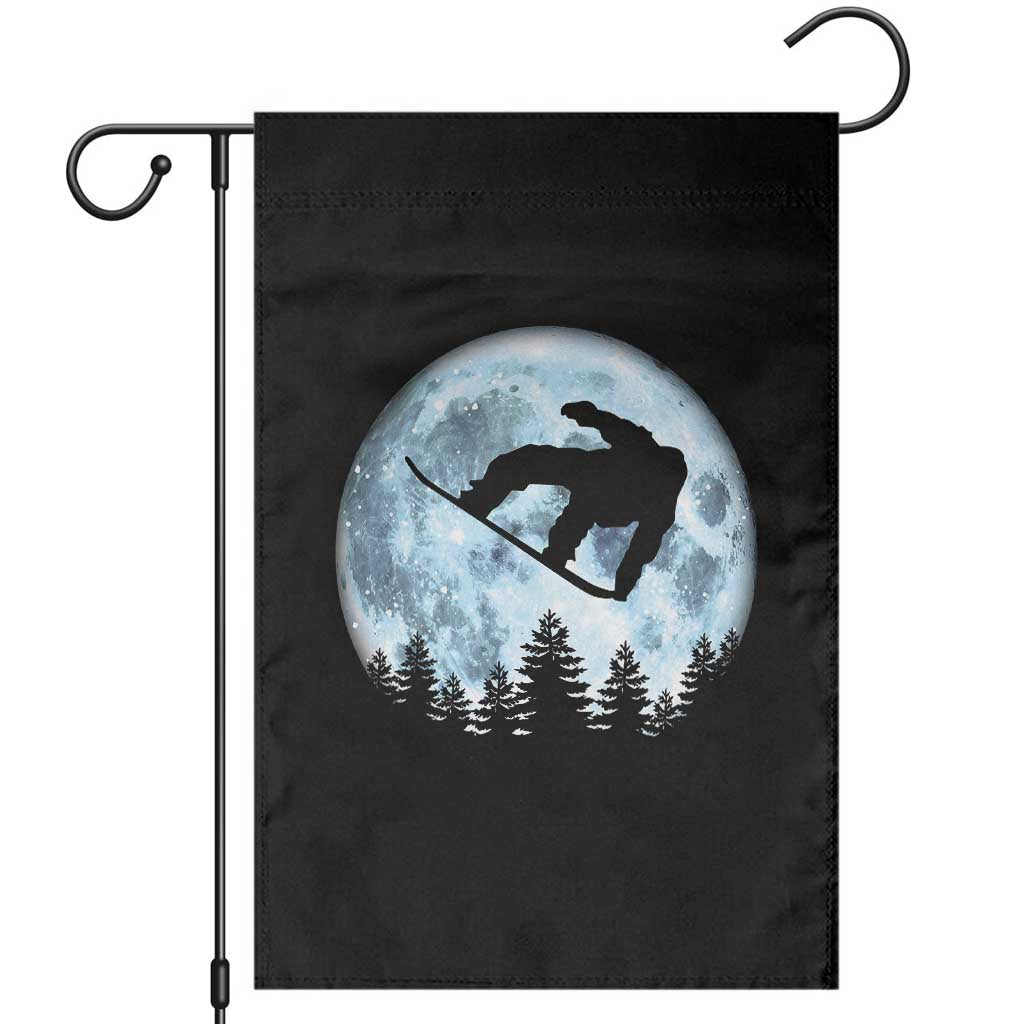 Snowboard Moon Snowboarding Winter Sports Garden Flag TS11 Black Print Your Wear