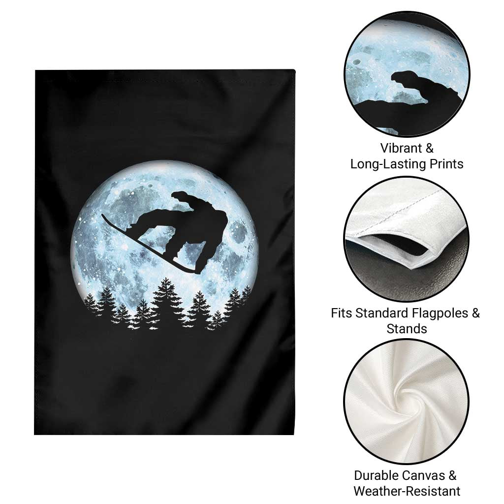 Snowboard Moon Snowboarding Winter Sports Garden Flag TS11 Print Your Wear