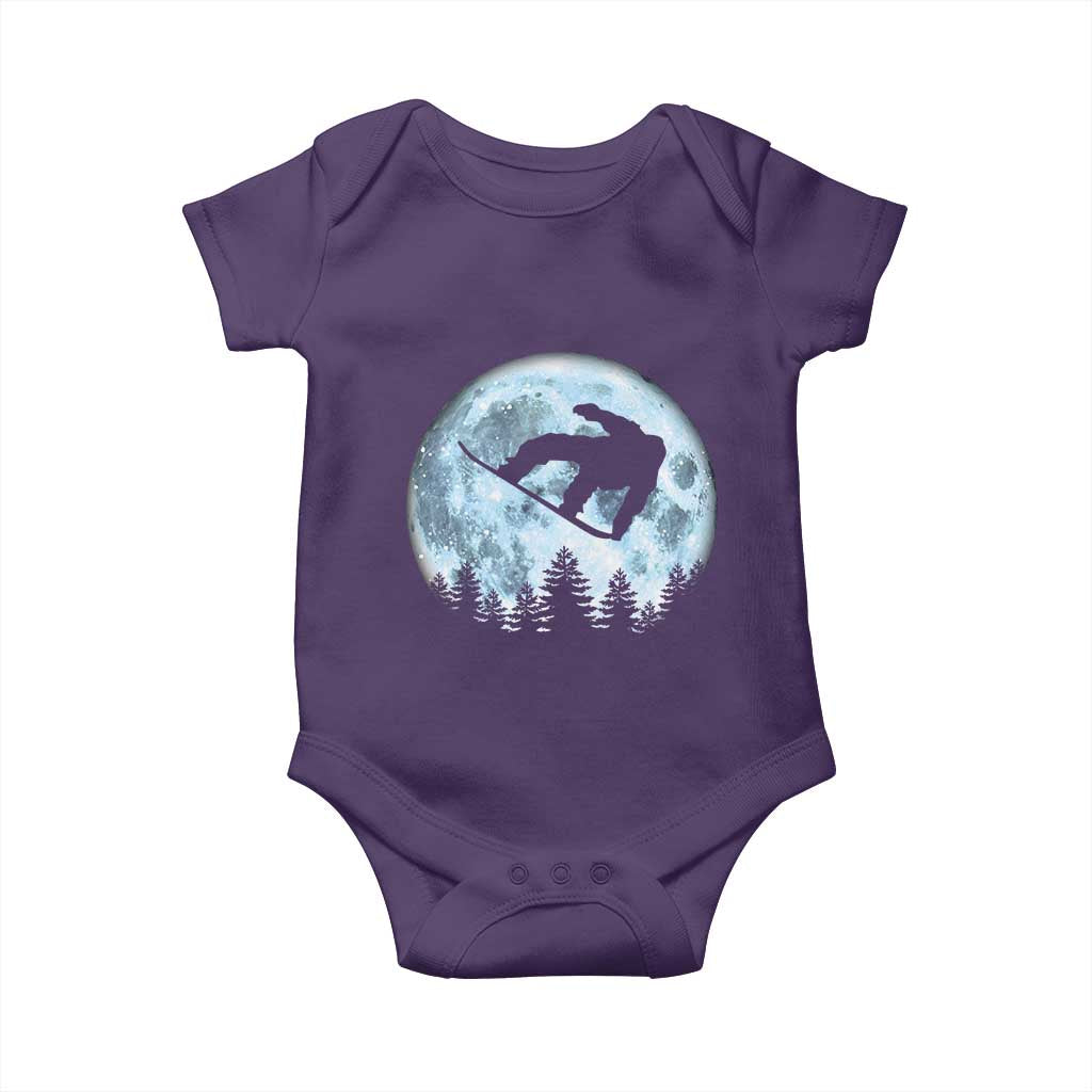 Snowboard Moon Snowboarding Winter Sports Baby Onesie TS11 Purple Print Your Wear