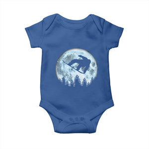 Snowboard Moon Snowboarding Winter Sports Baby Onesie TS11 Royal Blue Print Your Wear