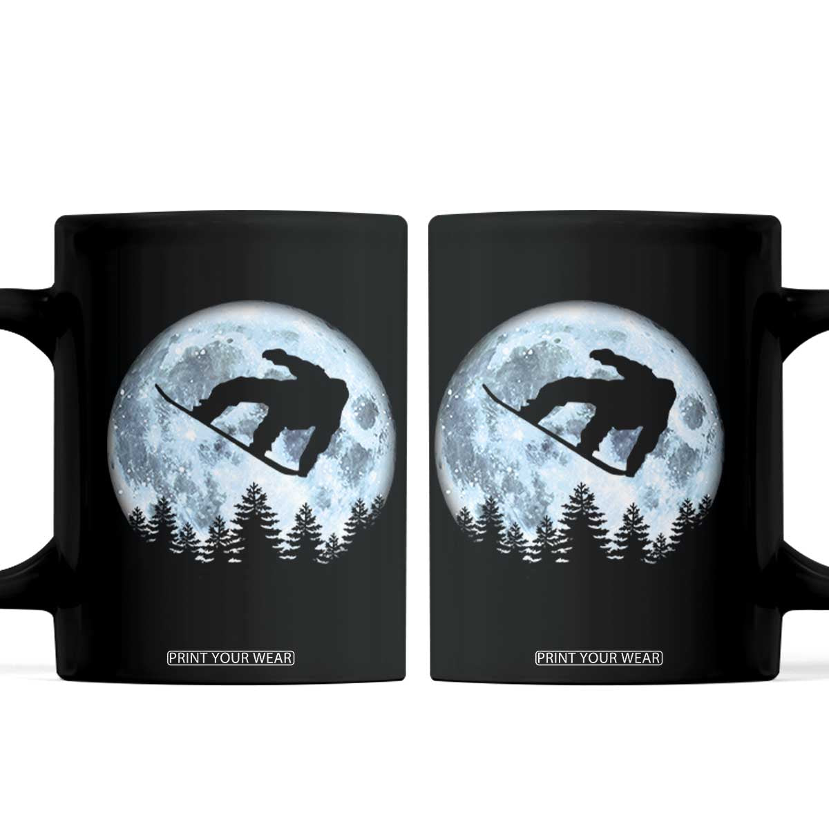 Snowboard Moon Snowboarding Winter Sports Coffee Mug TS11 Black Print Your Wear