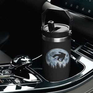 Snowboard Moon Snowboarding Winter Sports Flip Straw Tumbler TS11 Print Your Wear