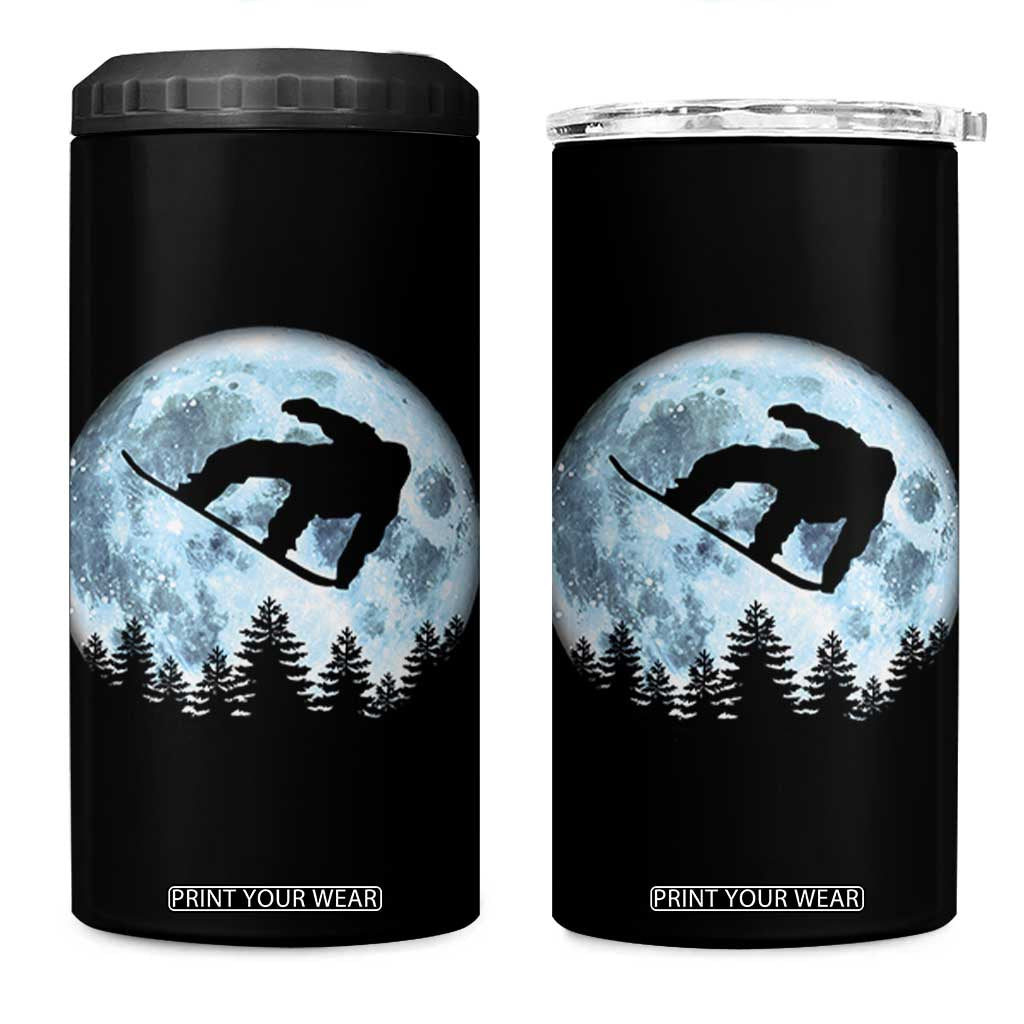 Snowboard Moon Snowboarding Winter Sports 4 in 1 Can Cooler Tumbler TS11 One Size: 16 oz Black Print Your Wear