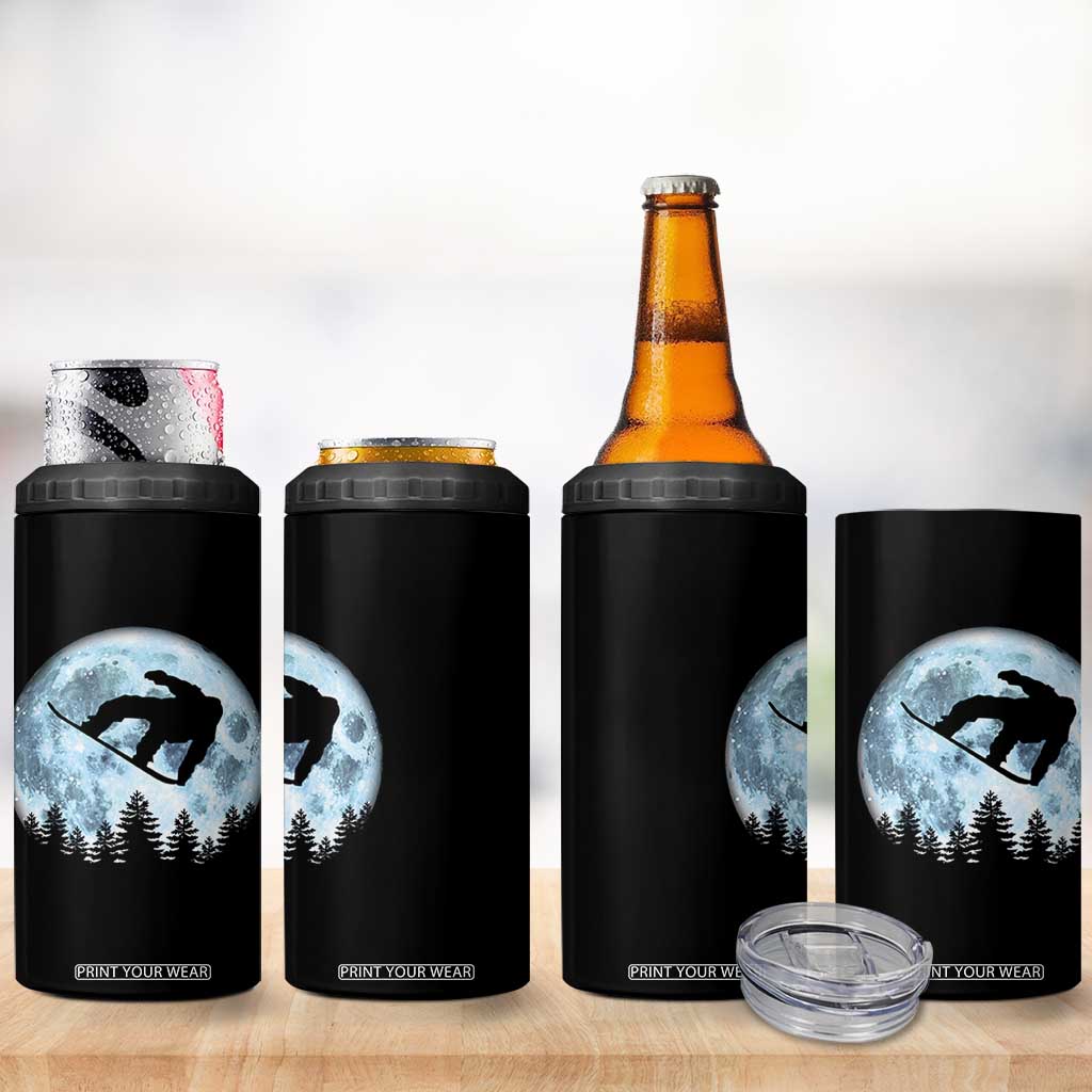 Snowboard Moon Snowboarding Winter Sports 4 in 1 Can Cooler Tumbler - Print Your Wear