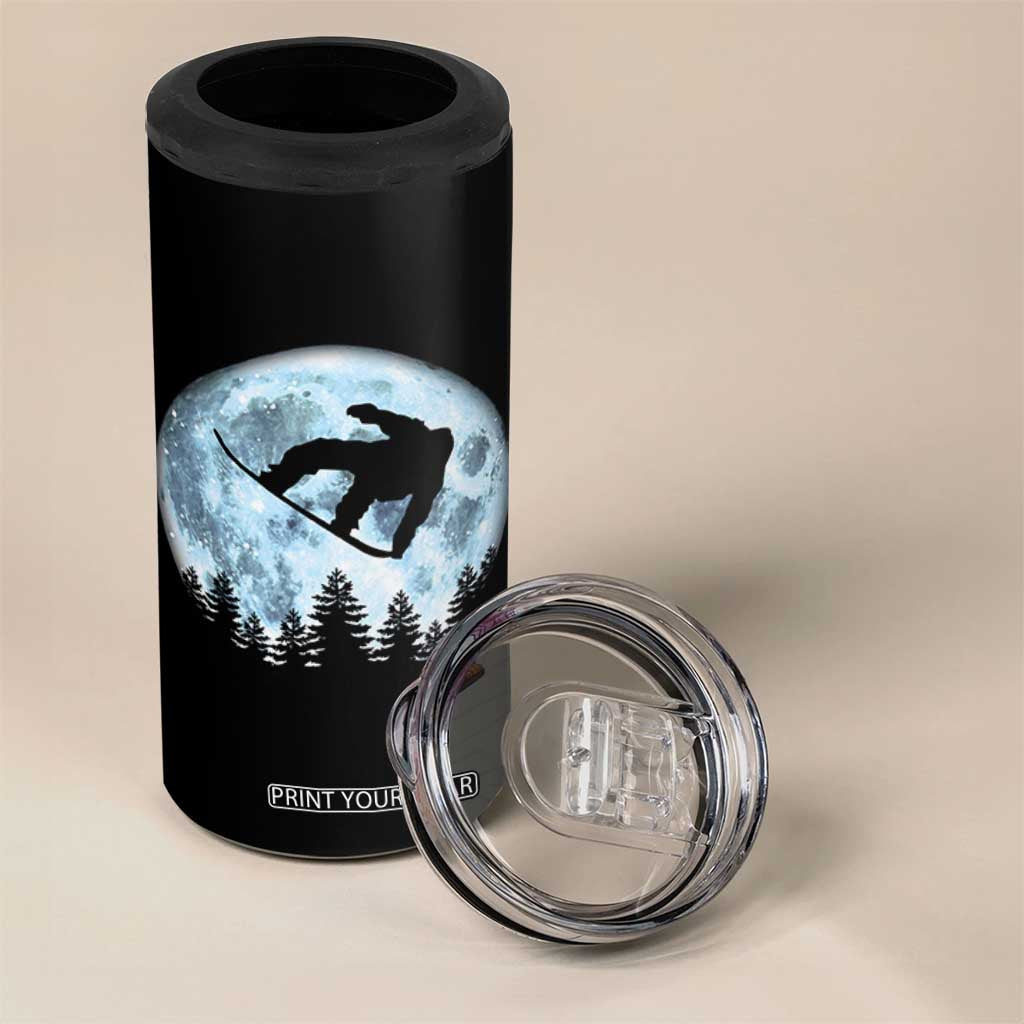 Snowboard Moon Snowboarding Winter Sports 4 in 1 Can Cooler Tumbler - Print Your Wear