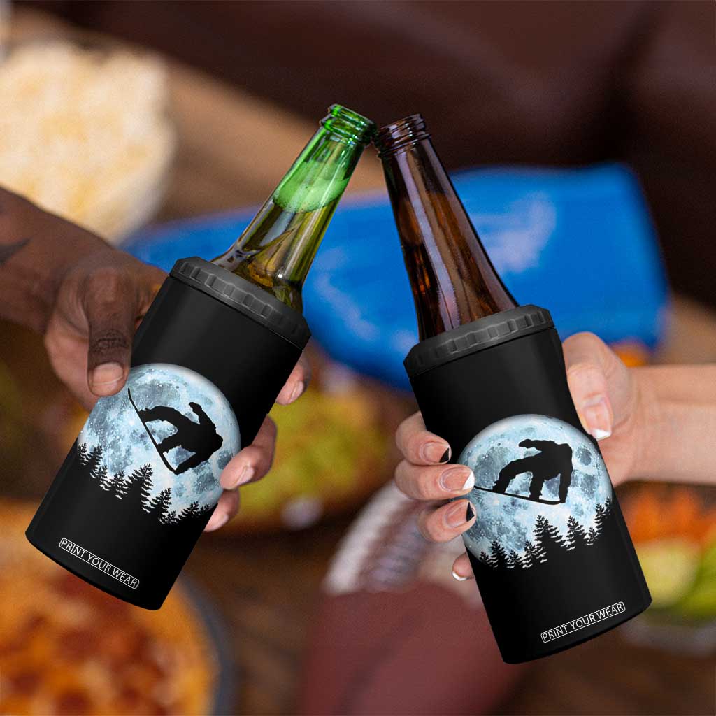 Snowboard Moon Snowboarding Winter Sports 4 in 1 Can Cooler Tumbler - Print Your Wear