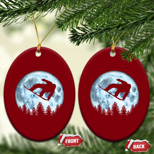 Snowboard Moon Snowboarding Winter Sports Ceramic Ornament TS11 Print Your Wear