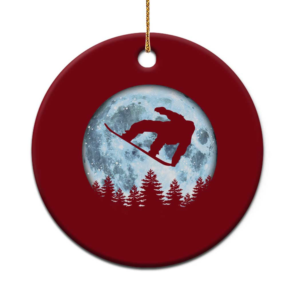 Snowboard Moon Snowboarding Winter Sports Ceramic Ornament TS11 1pc Red Print Your Wear