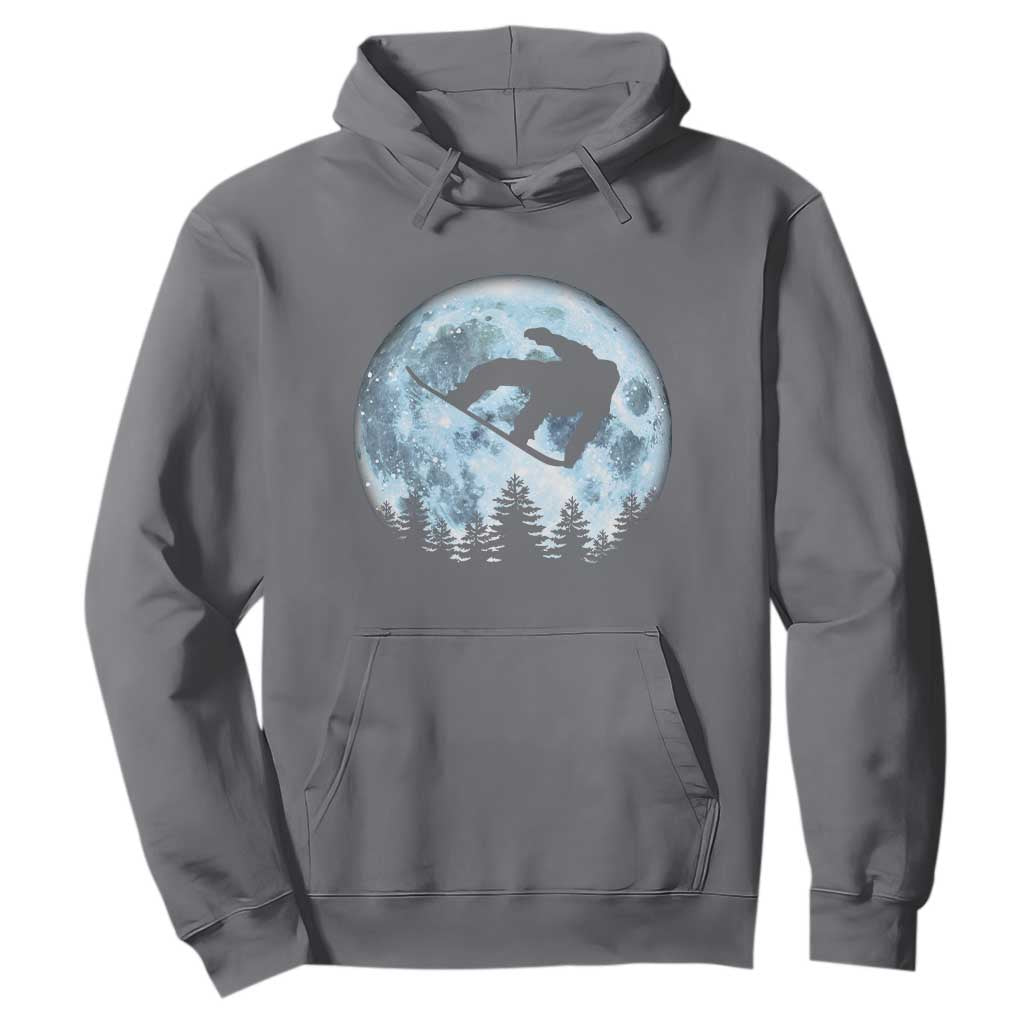 Snowboard Moon Snowboarding Winter Sports Hoodie TS11 Charcoal Print Your Wear