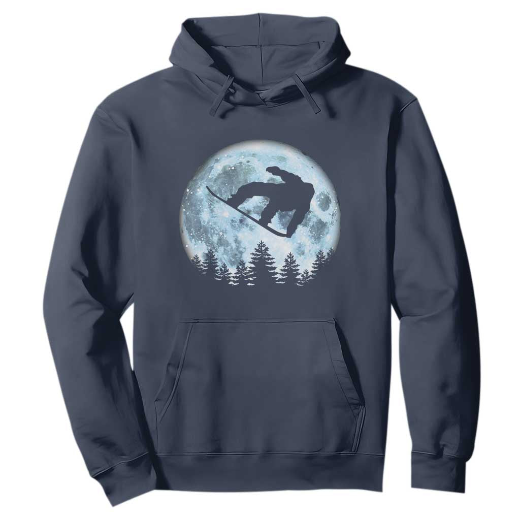 Snowboard Moon Snowboarding Winter Sports Hoodie TS11 Navy Print Your Wear