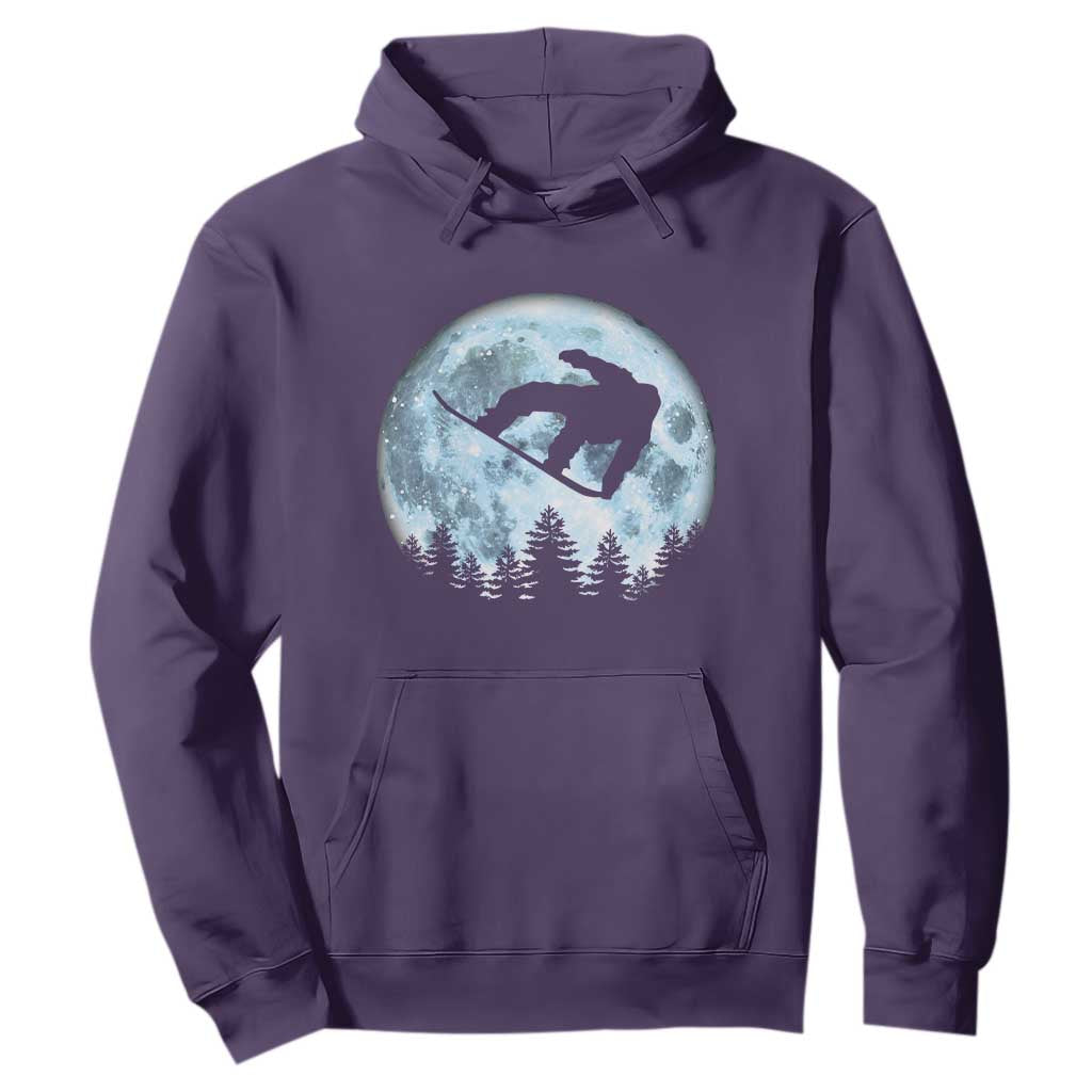 Snowboard Moon Snowboarding Winter Sports Hoodie TS11 Purple Print Your Wear